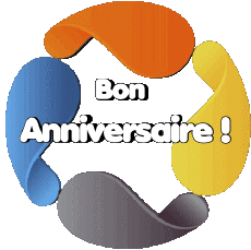 Nachrichten Französisch Bon Anniversaire Abstrait - Géométrique 011 