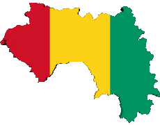 Fahnen Afrika Guinea Karte 
