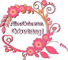Messages Allemand Alles Gute zum Geburtstag Blumen Fond Transparent 022 