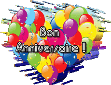 Mensajes Francés Bon Anniversaire Ballons - Confetis 001 
