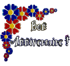 Messages Français Bon Anniversaire Floral Fond Transparent 005 