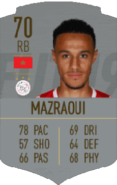 Sports F I F A - Joueurs Cartes Maroc Noussair Mazraoui 