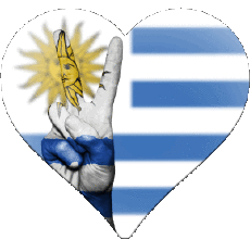 Drapeaux Amériques Uruguay Coeur 