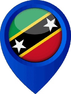 Flags America Saint Kitts and Nevis Location Pin 