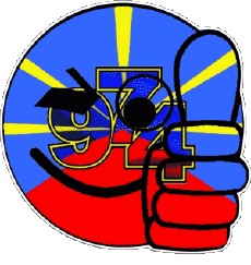 Banderas Francia D.O.M - T.O.M La Réunion Smiley - OK 