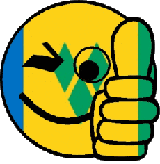 Flags America Saint Vincent and the Grenadines Smiley - OK 