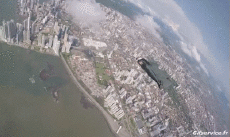 Humor -  Fun Sports Skydiving Wingsuit City 