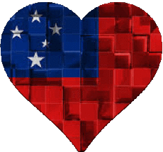 Banderas Oceanía Samoa Corazón 