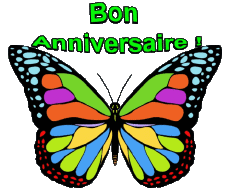 Mensajes Francés Bon Anniversaire Papillons 002 