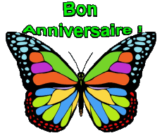 Messagi Francese Bon Anniversaire Papillons Sfondo trasparente 002 