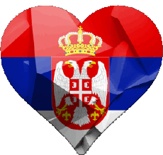 Banderas Europa Serbia Corazón 