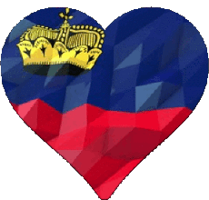 Bandiere Europa Liechtenstein Cuore 