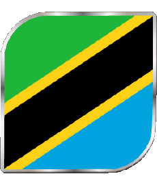 Drapeaux Afrique Tanzanie Carré 