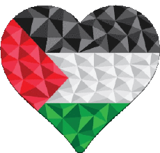 Flags Asia Palestine Heart 