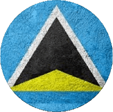 Drapeaux Amériques Sainte Lucie Rond 