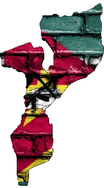 Fahnen Afrika Mozambique Karte 