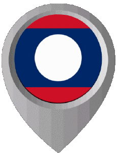 Flags Asia Laos Location Pin 