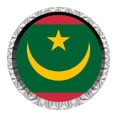 Fahnen Afrika Mauretanien Rund - Ringe 