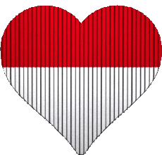 Drapeaux Asie Indonésie Coeur 