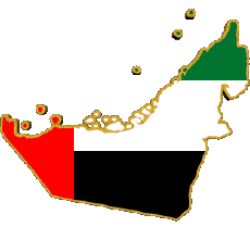 Drapeaux Asie Emirats Arabes Unis Carte 