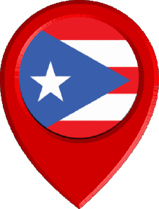 Flags America Puerto Rico Location Pin 