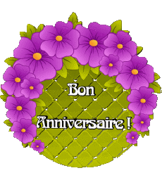 Messages French Bon Anniversaire Floral Transparent Background 019 