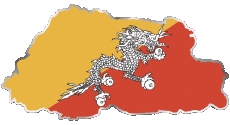 Drapeaux Asie Bhoutan Divers 