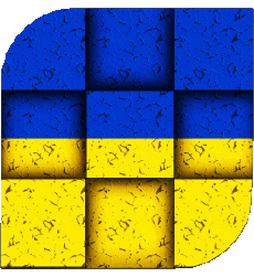 Bandiere Europa Ucraina Quadrato 