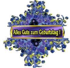 Messages Allemand Alles Gute zum Geburtstag Blumen Fond Transparent 009 