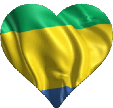 Drapeaux Afrique Gabon Coeur 