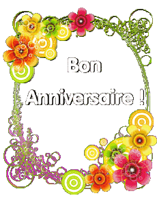 Nachrichten Französisch Bon Anniversaire Floral 013 