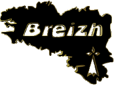 Fahnen Frankreich Regionen Bretagne Karte 