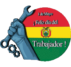 Messages Espagnol 1 de Mayo Feliz día del Trabajador - Bolivia 
