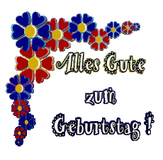 Nachrichten Deutsche Alles Gute zum Geburtstag Blumen Transparenter Hintergrund 005 