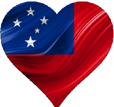 Banderas Oceanía Samoa Corazón 