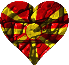 Banderas Europa Macedonia Corazón 