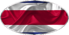 Drapeaux Amériques Costa Rica Ovale 01 