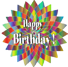 Messagi Inglese Happy Birthday Abstract - Geometric Sfondo trasparente 022 