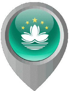 Flags Asia Macao Location Pin 