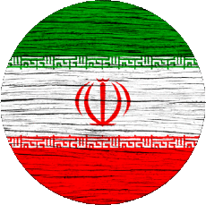 Drapeaux Asie Iran Rond 