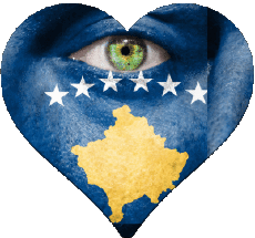 Banderas Europa Kosovo Corazón 