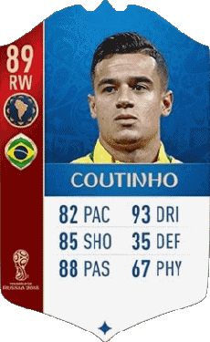 Multimedia Vídeo Juegos F I F A - Jugadores  cartas Brasil Philippe Coutinho 