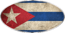 Bandiere America Cuba Ovale 01 