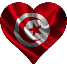 Banderas África Túnez Corazón 