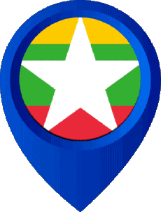 Flags Asia Burma Location Pin 