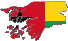Flags Africa Guinea Bissau Map 