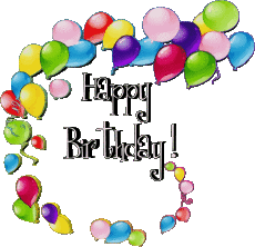 Messages English Happy Birthday Balloons - Confetti 012 
