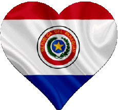 Bandiere America Paraguay Cuore 