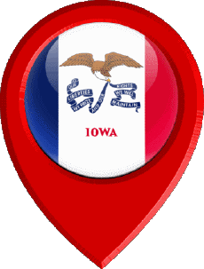 Bandiere America U.S.A - Stati Iowa Perno di posizione 