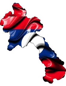 Bandiere Asia Laos Carta Geografica 